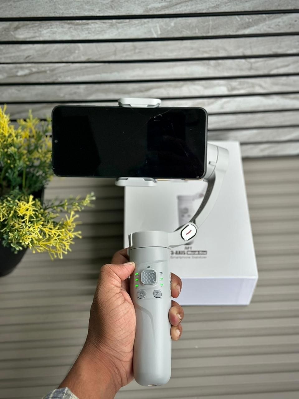 3-Axis Smartphone Gimbal Stabilizer with Tripod & Magnetic Phone Clamp